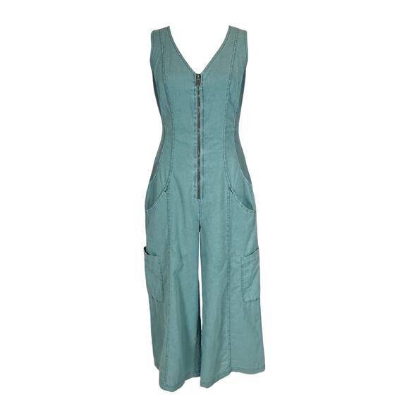 XCVI Pants - XCVI Clothing Women's Green Jumpsuit Wide Leg Size S Cropped NWT